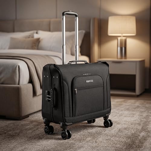 STUFFSTASH Rolling Garment Bag with Removable Wheels, Rolling Garment Bag for Travel, Large Capacity Travel Bag for Suits & Dresses, Hanging Garment Bag with Wheels, YKK Zippers & TSA Lock