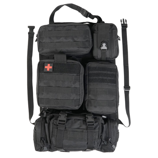 STUFFSTASH Tactical Seat Back Organizer — Universal Vehicle MOLLE Panel with 5 Detachable Pouches