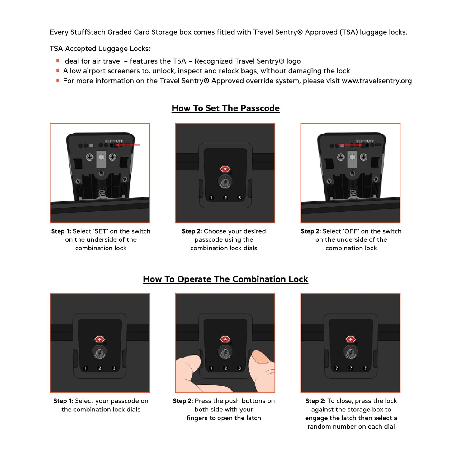 STUFFSTASH Graded Card Storage Case — Holds 180+ Slabs with Combination Lock
