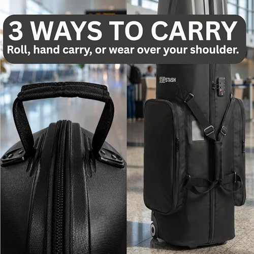 STUFFSTASH Golf Travel Bag for Airlines with Wheels, Hard ABS Shell Golf Travel Case, Internal Support Bar, YKK Zippers, TSA Lock, Waterproof Pockets, Golf Club Travel Bag for Airplane Travel