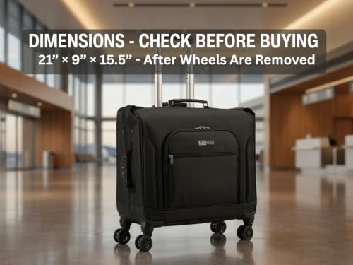 STUFFSTASH Rolling Garment Bag with Removable Wheels for Travel