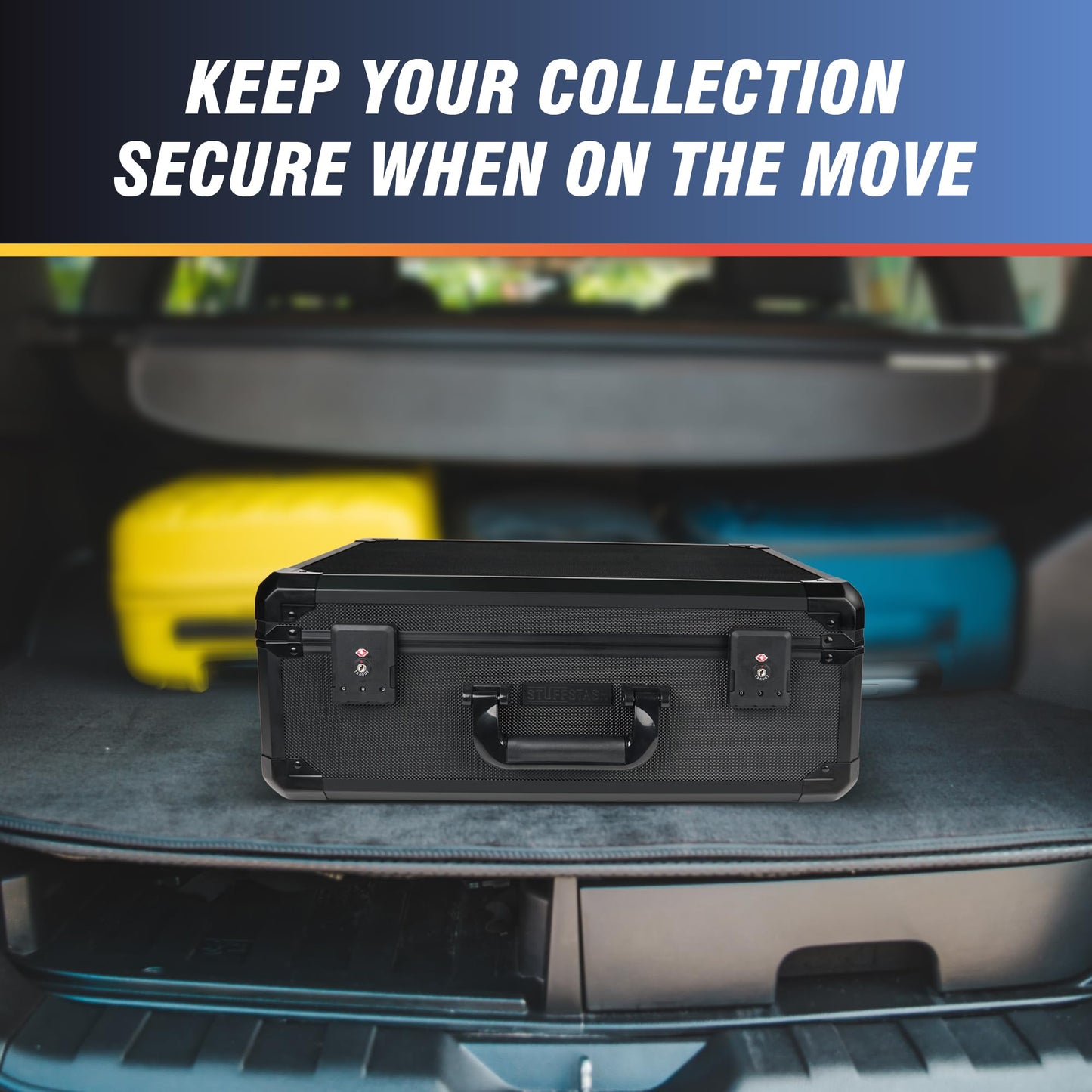 STUFFSTASH Graded Card Storage Case — Holds 180+ Slabs with Combination Lock