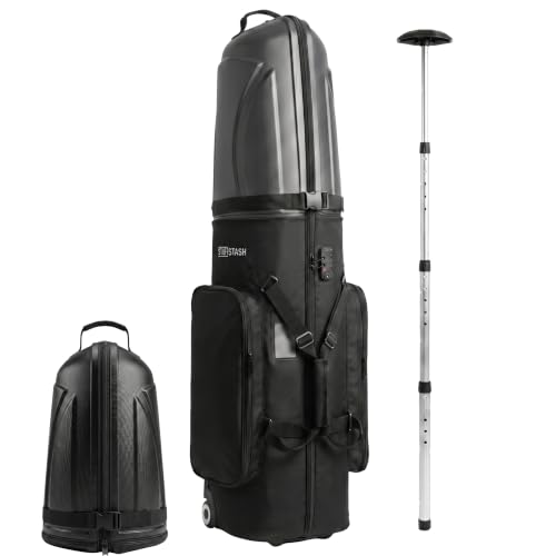STUFFSTASH Golf Travel Bag for Airlines with Wheels, Hard ABS Shell Golf Travel Case, Internal Support Bar, YKK Zippers, TSA Lock, Waterproof Pockets, Golf Club Travel Bag for Airplane Travel