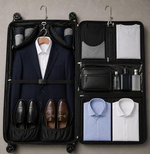 STUFFSTASH Rolling Garment Bag with Removable Wheels for Travel