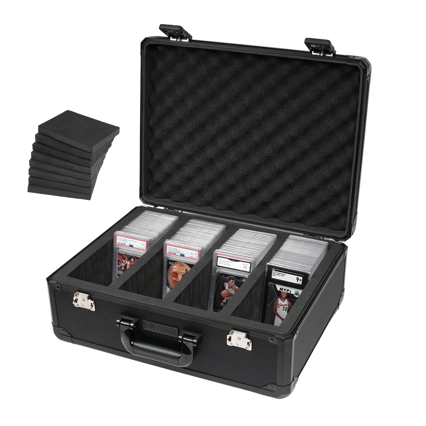 STUFFSTASH Graded Card Storage Case — Holds 180+ Slabs with Combination Lock