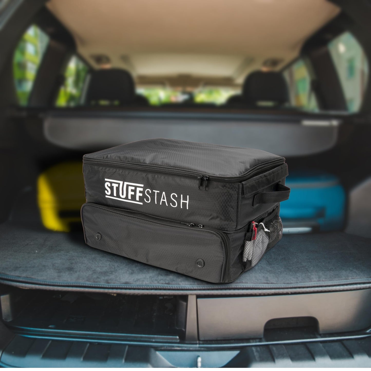 STUFFSTASH Golf Trunk Organizer for Car – Rigid, Won’t Collapse | Ventilated Shoe Compartment, Adjustable Dividers & Mesh Pockets | Golf Gift for Men & Women | Premium Car Trunk Storage Organizer