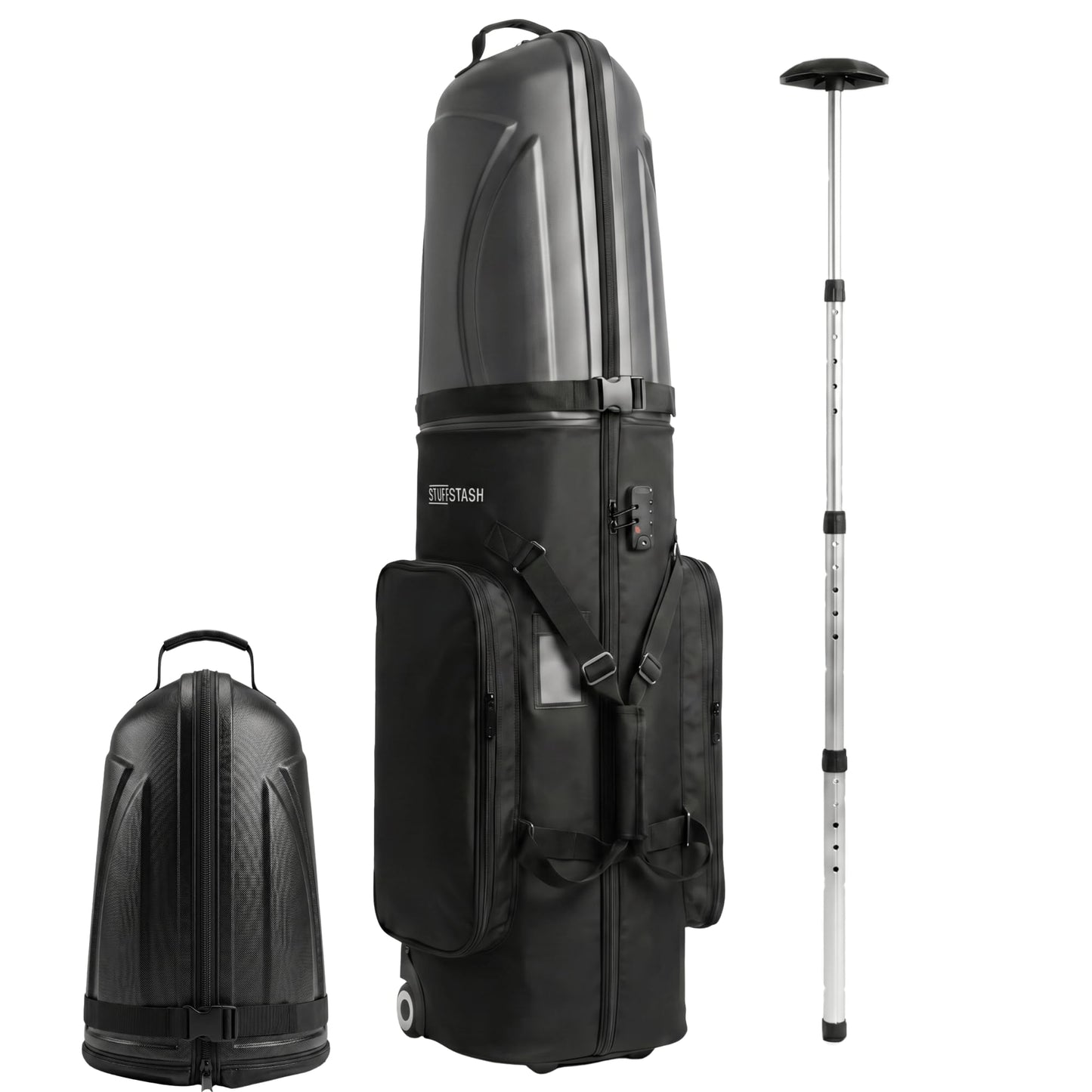 STUFFSTASH Golf Travel Bag for Airlines with Wheels, Hard ABS Shell Golf Travel Case, Internal Support Bar, YKK Zippers, TSA Lock, Waterproof Pockets, Golf Club Travel Bag for Airplane Travel
